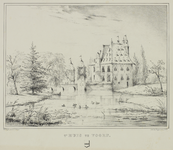 206373 Gezicht op het kasteel Voorn te De Meern (gemeente Vleuten-De Meern), omgeven door een landschapspark, uit het ...